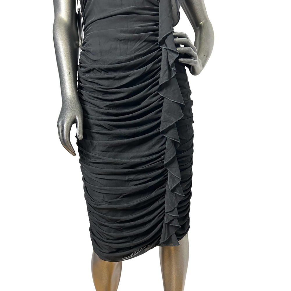 Tadashi Collection Black Rouched Bodycon Dress Evening Cocktail Party - Picture 4 of 12